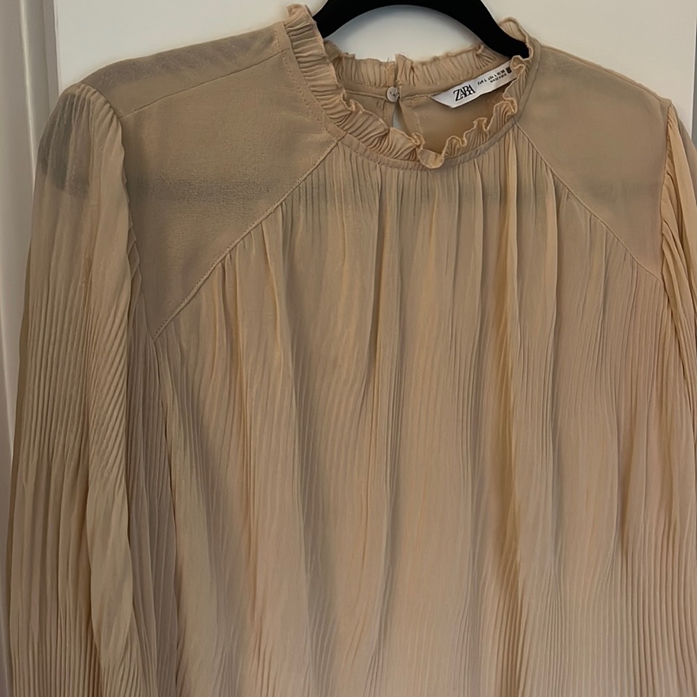 ZARA Chiffon pleated top